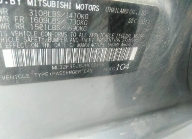 Photo 8 VIN: ML32F3FJ8JHF09156 - MITSUBISHI MIRAGE G4 