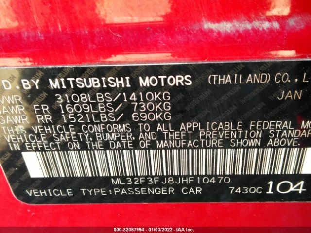 Photo 8 VIN: ML32F3FJ8JHF10470 - MITSUBISHI MIRAGE G4 