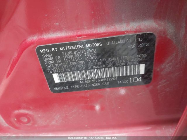 Photo 8 VIN: ML32F3FJ8JHF12204 - MITSUBISHI MIRAGE G4 