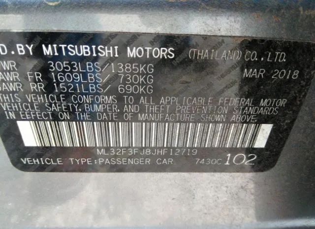 Photo 8 VIN: ML32F3FJ8JHF12719 - MITSUBISHI MIRAGE G4 