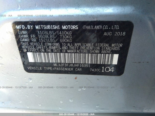 Photo 8 VIN: ML32F3FJ8JHF16351 - MITSUBISHI MIRAGE G4 