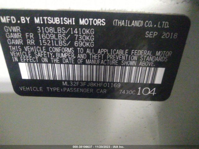 Photo 8 VIN: ML32F3FJ8KHF01169 - MITSUBISHI MIRAGE G4 