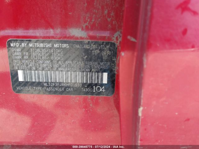 Photo 8 VIN: ML32F3FJ8KHF01530 - MITSUBISHI MIRAGE G4 