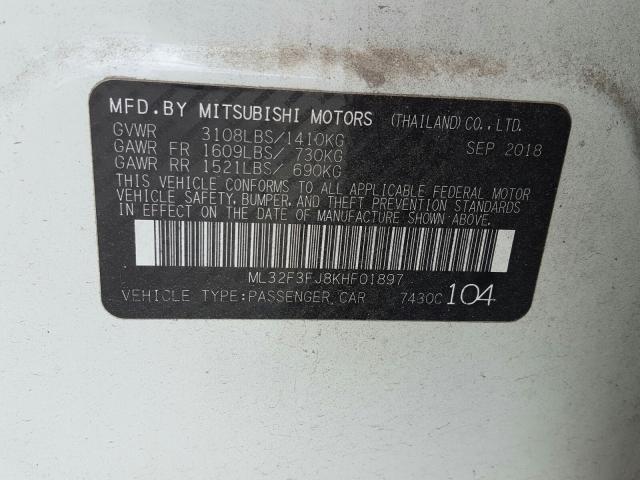 Photo 9 VIN: ML32F3FJ8KHF01897 - MITSUBISHI MIRAGE G4 