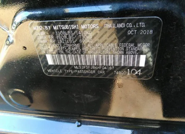 Photo 8 VIN: ML32F3FJ8KHF04167 - MITSUBISHI MIRAGE G4 