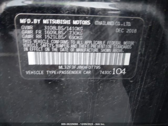 Photo 8 VIN: ML32F3FJ8KHF07795 - MITSUBISHI MIRAGE G4 