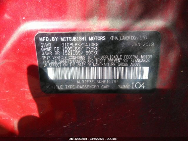 Photo 8 VIN: ML32F3FJ8KHF11782 - MITSUBISHI MIRAGE G4 