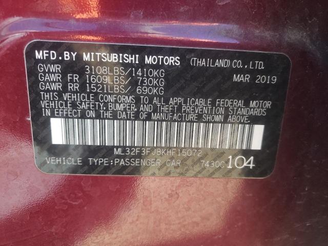 Photo 9 VIN: ML32F3FJ8KHF15072 - MITSUBISHI MIRAGE 