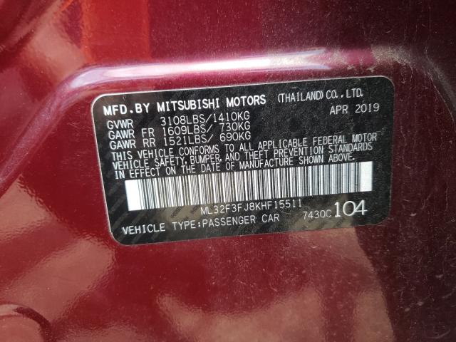 Photo 9 VIN: ML32F3FJ8KHF15511 - MITSUBISHI MIRAGE G4 