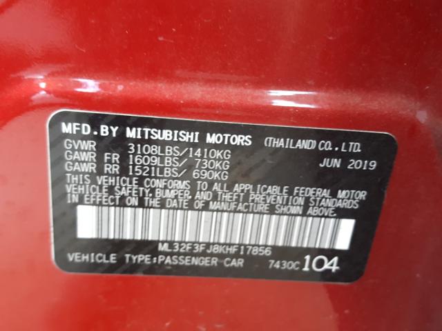 Photo 9 VIN: ML32F3FJ8KHF17856 - MITSUBISHI MIRAGE G4 