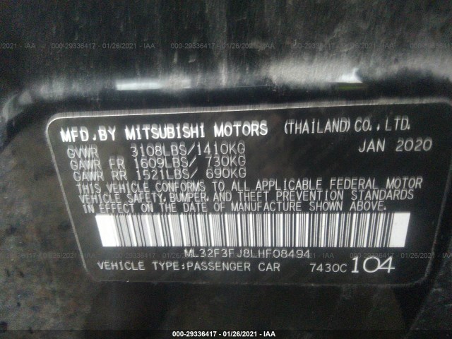 Photo 8 VIN: ML32F3FJ8LHF08494 - MITSUBISHI MIRAGE G4 