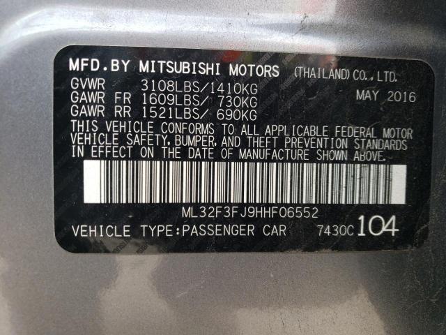 Photo 11 VIN: ML32F3FJ9HHF06552 - MITSUBISHI MIRAGE 