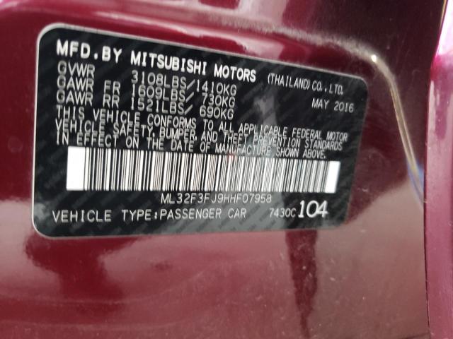 Photo 12 VIN: ML32F3FJ9HHF07958 - MITSUBISHI MIRAGE 