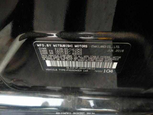 Photo 8 VIN: ML32F3FJ9HHF09032 - MITSUBISHI MIRAGE G4 