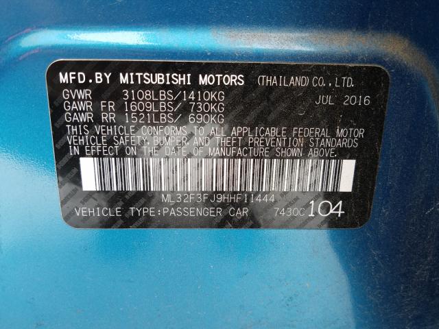 Photo 9 VIN: ML32F3FJ9HHF11444 - MITSUBISHI MIRAGE G4 