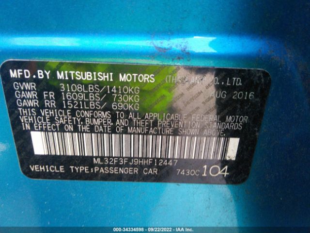 Photo 8 VIN: ML32F3FJ9HHF12447 - MITSUBISHI MIRAGE G4 