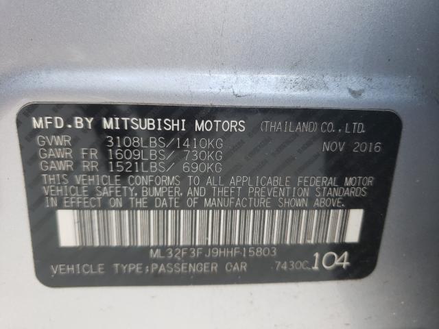 Photo 9 VIN: ML32F3FJ9HHF15803 - MITSUBISHI MIRAGE G4 