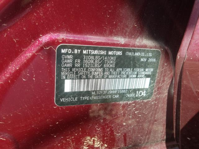 Photo 9 VIN: ML32F3FJ9HHF15882 - MITSUBISHI MIRAGE G4 