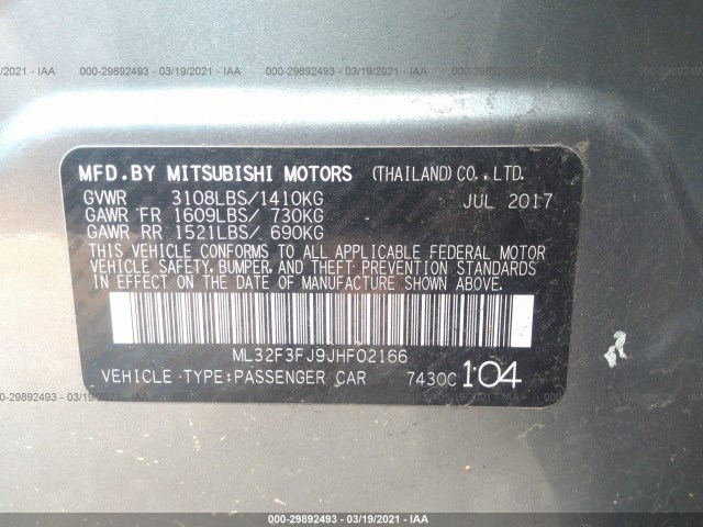 Photo 8 VIN: ML32F3FJ9JHF02166 - MITSUBISHI MIRAGE G4 