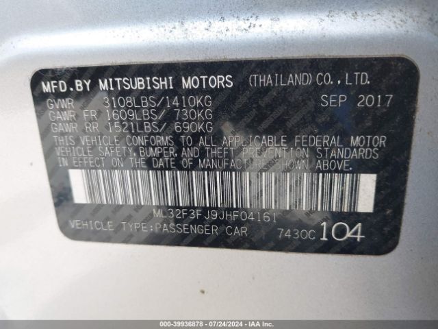 Photo 8 VIN: ML32F3FJ9JHF04161 - MITSUBISHI MIRAGE G4 