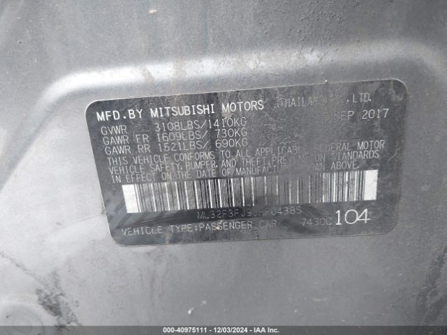 Photo 8 VIN: ML32F3FJ9JHF04385 - MITSUBISHI MIRAGE G4 