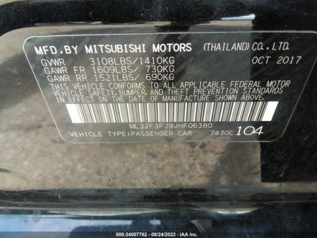 Photo 8 VIN: ML32F3FJ9JHF06380 - MITSUBISHI MIRAGE G4 