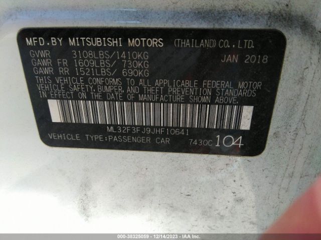 Photo 8 VIN: ML32F3FJ9JHF10641 - MITSUBISHI MIRAGE G4 