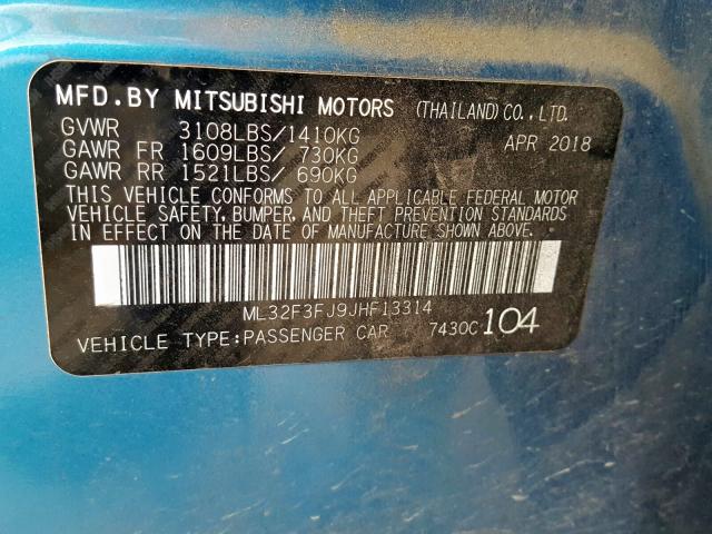 Photo 9 VIN: ML32F3FJ9JHF13314 - MITSUBISHI MIRAGE G4 