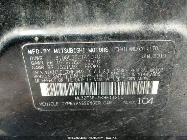 Photo 8 VIN: ML32F3FJ9KHF11256 - MITSUBISHI MIRAGE G4 