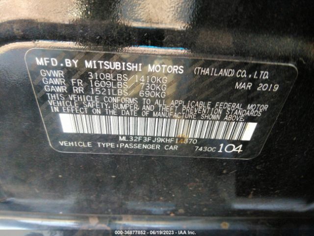 Photo 8 VIN: ML32F3FJ9KHF14870 - MITSUBISHI MIRAGE G4 