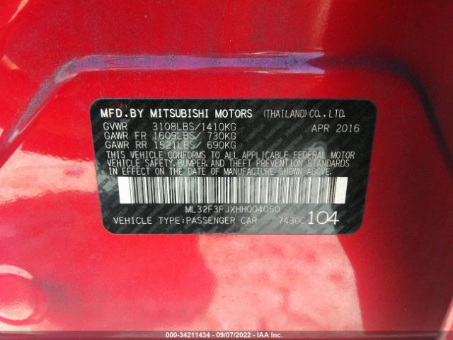 Photo 8 VIN: ML32F3FJXHH004050 - MITSUBISHI MIRAGE G4 