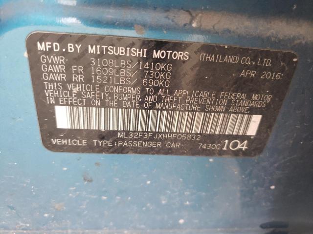 Photo 11 VIN: ML32F3FJXHHF05832 - MITSUBISHI MIRAGE 