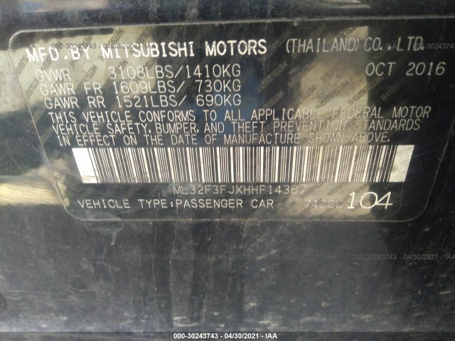 Photo 8 VIN: ML32F3FJXHHF14367 - MITSUBISHI MIRAGE G4 