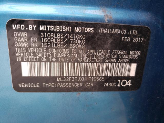 Photo 9 VIN: ML32F3FJXHHF19665 - MITSUBISHI MIRAGE G4 