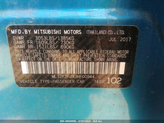 Photo 8 VIN: ML32F3FJXJHF00944 - MITSUBISHI MIRAGE G4 