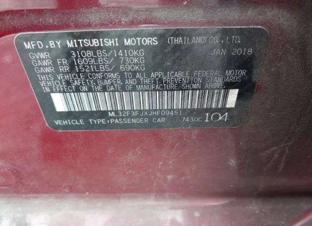 Photo 8 VIN: ML32F3FJXJHF09451 - MITSUBISHI MIRAGE G4 