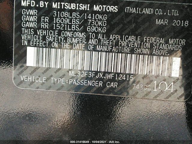 Photo 8 VIN: ML32F3FJXJHF12415 - MITSUBISHI MIRAGE G4 