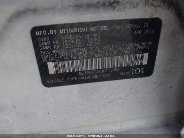 Photo 8 VIN: ML32F3FJXJHF13063 - MITSUBISHI MIRAGE G4 