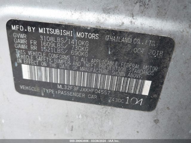 Photo 8 VIN: ML32F3FJXKHF04557 - MITSUBISHI MIRAGE G4 