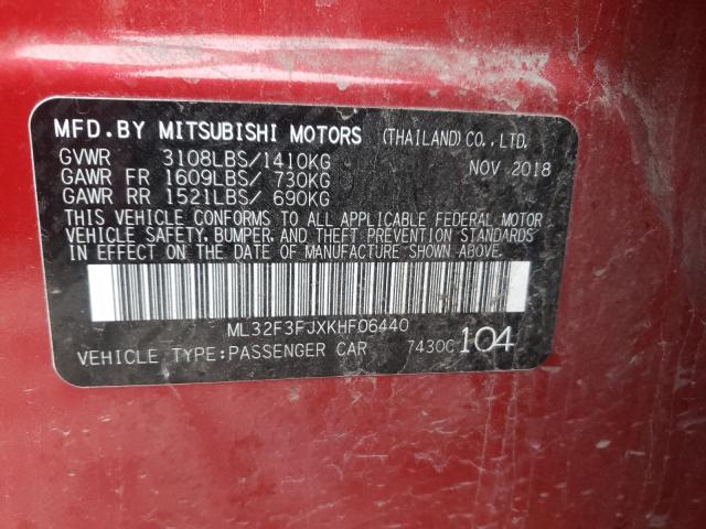 Photo 9 VIN: ML32F3FJXKHF06440 - MITSUBISHI MIRAGE G4 