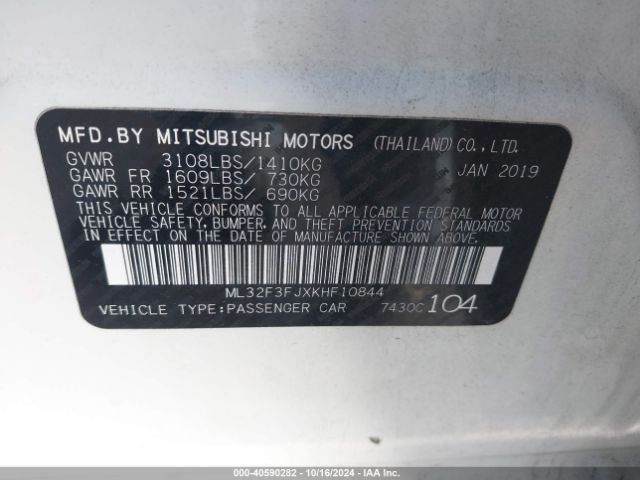 Photo 8 VIN: ML32F3FJXKHF10844 - MITSUBISHI MIRAGE G4 