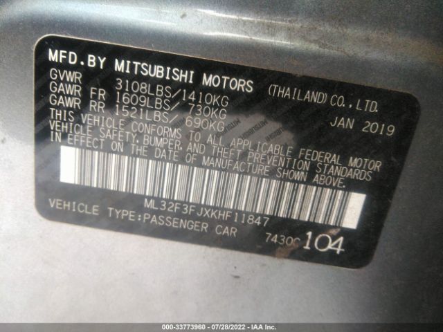 Photo 8 VIN: ML32F3FJXKHF11847 - MITSUBISHI MIRAGE G4 