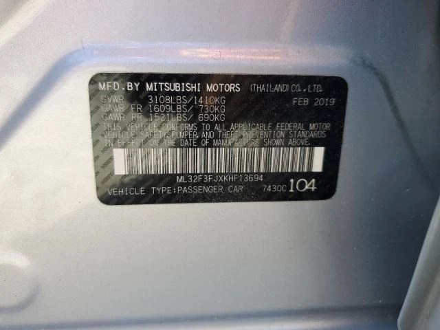 Photo 11 VIN: ML32F3FJXKHF13694 - MITSUBISHI MIRAGE G4 