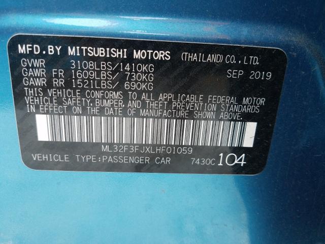 Photo 9 VIN: ML32F3FJXLHF01059 - MITSUBISHI MIRAGE G4 