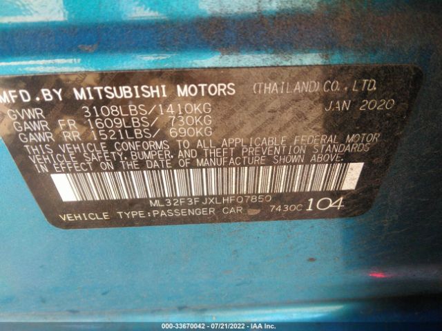 Photo 8 VIN: ML32F3FJXLHF07850 - MITSUBISHI MIRAGE G4 