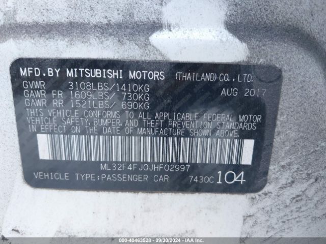 Photo 8 VIN: ML32F4FJ0JHF02997 - MITSUBISHI MIRAGE G4 