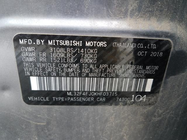 Photo 9 VIN: ML32F4FJ0KHF03715 - MITSUBISHI MIRAGE G4 