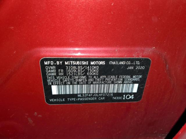 Photo 11 VIN: ML32F4FJ0LHF07216 - MITSUBISHI MIRAGE 