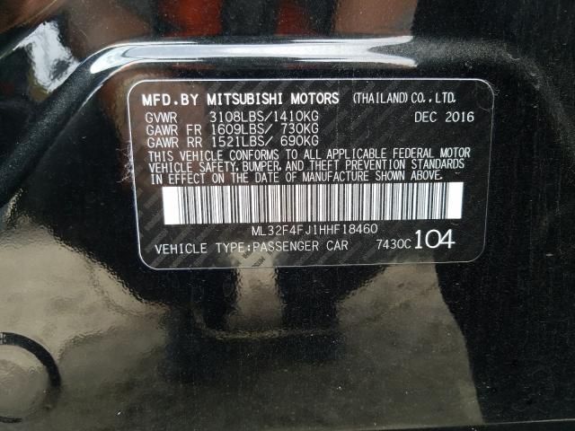 Photo 9 VIN: ML32F4FJ1HHF18460 - MITSUBISHI MIRAGE G4 