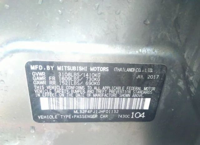 Photo 8 VIN: ML32F4FJ1JHF01132 - MITSUBISHI MIRAGE G4 